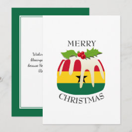 Tarjeta Festiva BANDERA DE GHANA | Navidades Pudding | Festividad