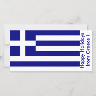 Tarjeta Festiva Bandera de Grecia, Felices fiestas de Grecia