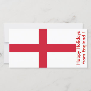 Tarjeta Festiva Bandera de Inglaterra, Felices Fiestas del Reino U