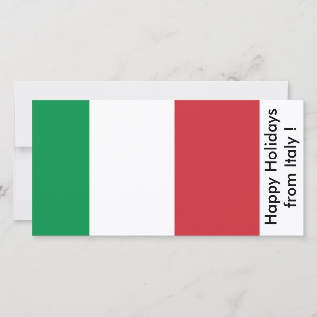 Tarjeta Festiva Bandera de Italia, Felices Fiestas de Italia (Anverso)