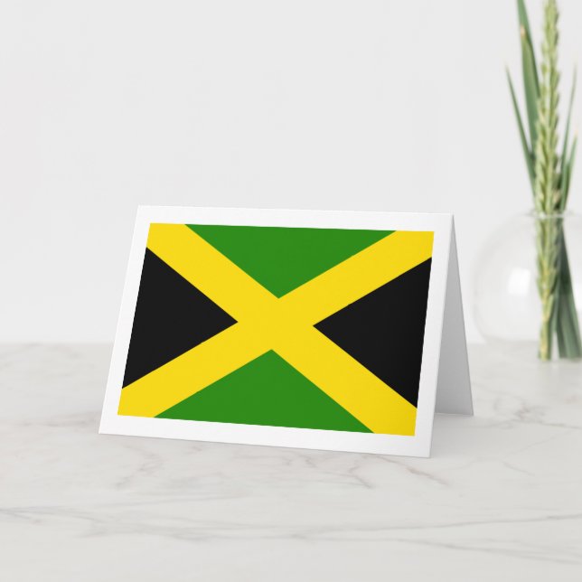 Tarjeta Festiva Bandera de Jamaica (Anverso)