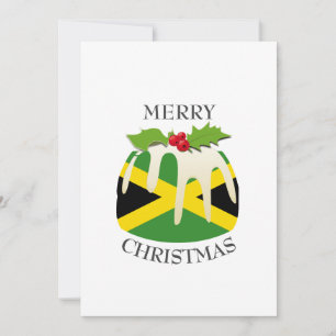 Tarjeta Festiva BANDERA DE JAMAICA   Plum Pudding festivo   Navida