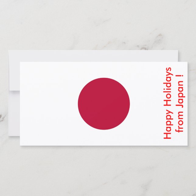 Tarjeta Festiva Bandera de Japón, Felices Fiestas de Japón (Anverso)