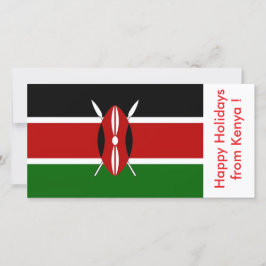 Tarjeta Festiva Bandera de Kenia, Felices Fiestas de Kenia