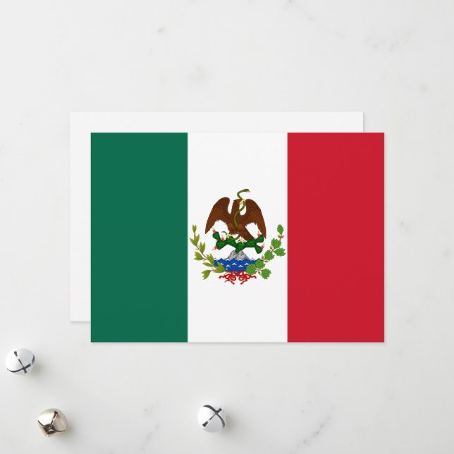 Tarjeta Festiva Bandera de la República Mexicana: 1824-1835, Santa (Anverso/Reverso In Situ)