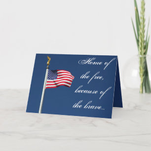 TARJETA FESTIVA BANDERA DE LOS ESTADOS UNIDOS