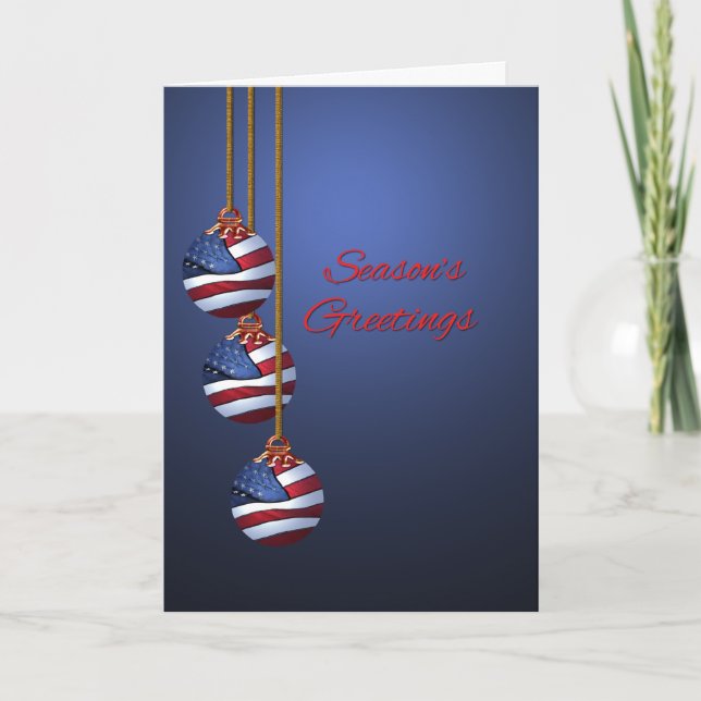 Tarjeta Festiva Bandera de los Estados Unidos: Navidades de la tem (Anverso)