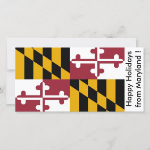 Tarjeta Festiva Bandera de Maryland, Felices Fiestas de Estados Un