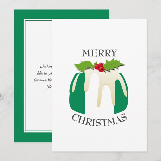 Tarjeta Festiva BANDERA DE NIGERIA | Navidades Pudding | Festivida (Anverso / Reverso)