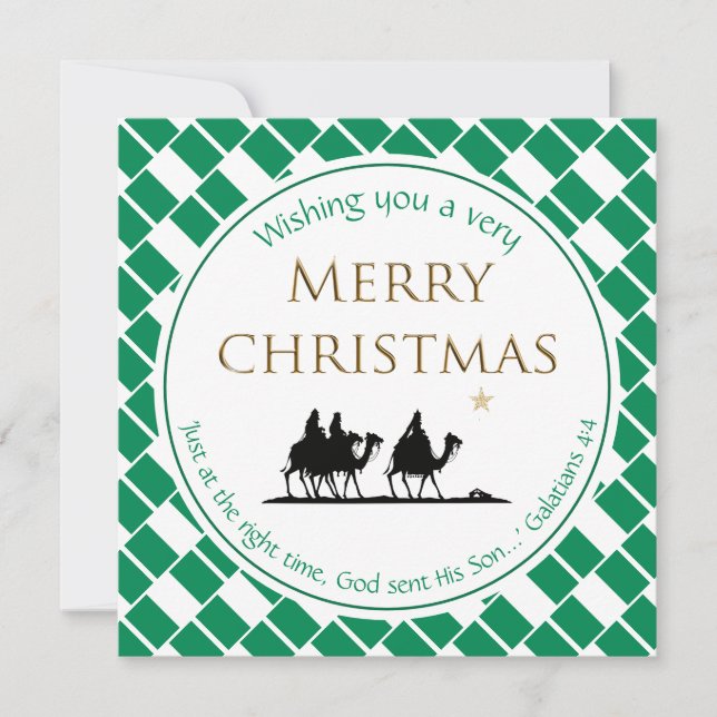 Tarjeta Festiva BANDERA DE NIGERIA Tres sabios Navidades NIGERIANO (Anverso)