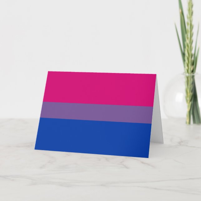 Tarjeta Festiva Bandera de orgullo bisexual (Anverso)