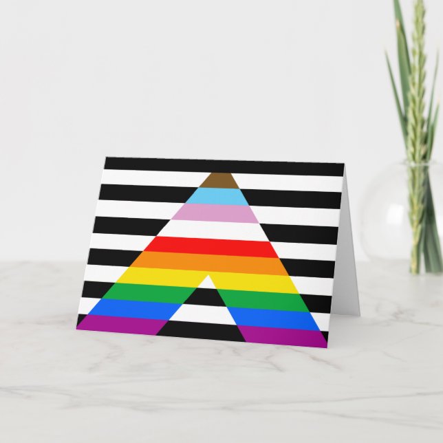Tarjeta Festiva Bandera de orgullo de progreso aliado (Anverso)