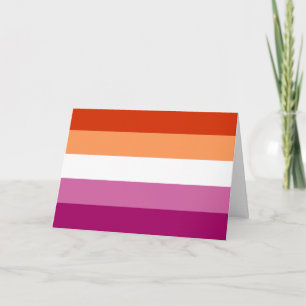 Tarjeta Festiva Bandera de Orgullo Lesbiana (5 Franjas)