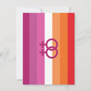 Tarjeta Festiva Bandera de orgullo lésbico WLW (Atardecer)
