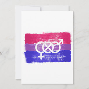 TARJETA FESTIVA BANDERA DE ORGULLO SÍMBOLO BISEXUAL PINTADA