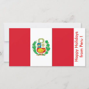 Tarjeta Festiva Bandera de Perú, buenas fiestas de Perú