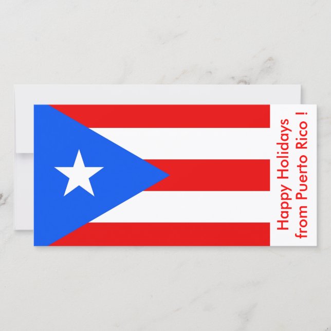 Tarjeta Festiva Bandera de Puerto Rico, Felices Fiestas de Estados (Anverso)