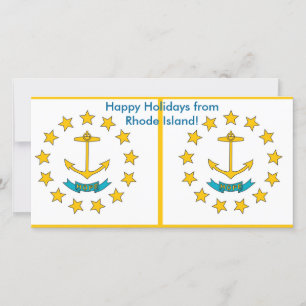 Tarjeta Festiva Bandera de Rhode Island, buenas fiestas de los
