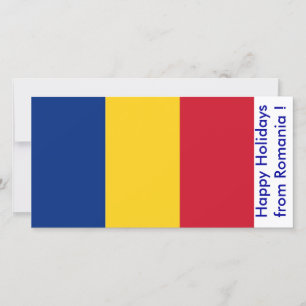 Tarjeta Festiva Bandera de Rumania, Felices fiestas de Rumania