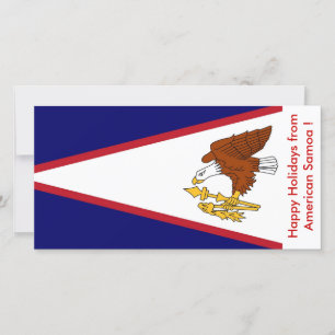 Tarjeta Festiva Bandera de Samoa Americana, Felices Fiestas de EEU