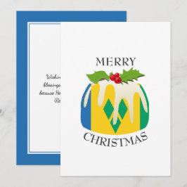 Tarjeta Festiva BANDERA DE ST VINCENT | Navidades Pudding | Festiv