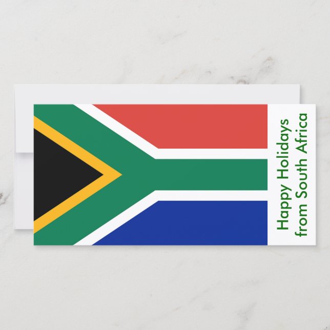 Tarjeta Festiva Bandera de Sudáfrica, Felices fiestas de África (Anverso)