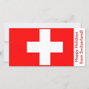 Tarjeta Festiva Bandera de Suiza, Felices Fiestas