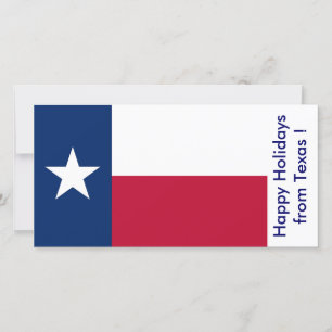 Tarjeta Festiva Bandera de Texas, Felices Fiestas de Estados Unido