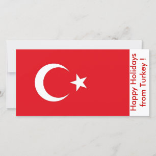 Tarjeta Festiva Bandera de Turquía, Felices fiestas de Turquía