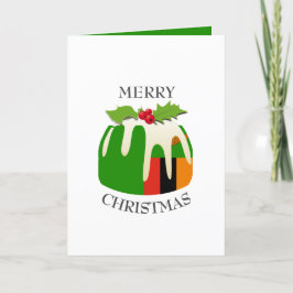 Tarjeta Festiva BANDERA DE ZAMBIA | Budín de ciruela festivo | Nav