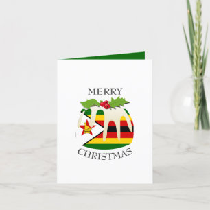 Tarjeta Festiva BANDERA DE ZIMBABWE   Puro de ciruela festivo   NA