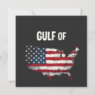 Tarjeta Festiva Bandera del mapa del Golfo de América divertida de