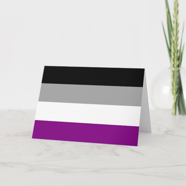 Tarjeta Festiva Bandera del Orgullo Asexual (Anverso)