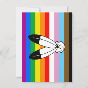 Tarjeta Festiva Bandera del orgullo LGBTQ+ de dos espíritus