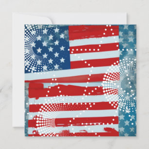 Tarjeta Festiva Bandera estadounidense