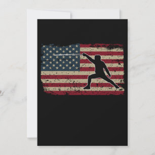Tarjeta Festiva Bandera estadounidense de esgrima estoy orgulloso