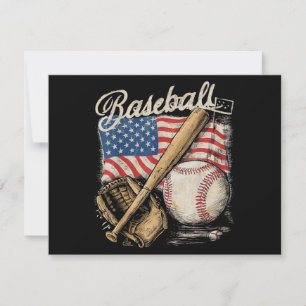 Tarjeta Festiva Bandera Estadounidense Jugador De Béisbol Fan Catc