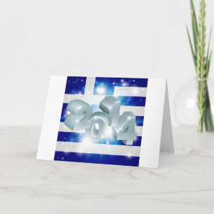 Tarjeta Festiva Bandera griega de 2014