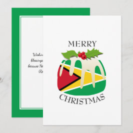 Tarjeta Festiva BANDERA GUYANA | Navidades Pudding | Festividad