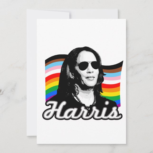 Tarjeta Festiva Bandera Harris Inclusiva (Anverso)