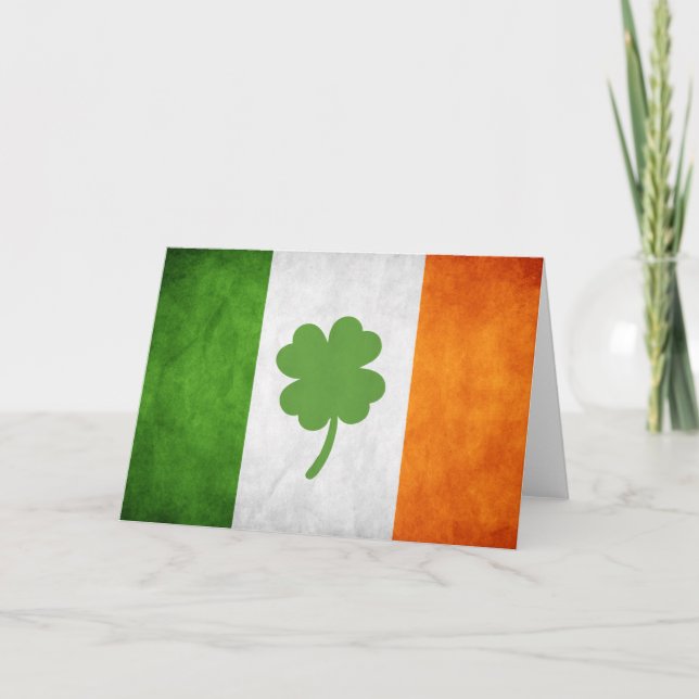 Tarjeta Festiva Bandera irlandesa (Anverso)