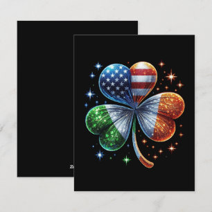 Tarjeta Festiva Bandera irlandesa americana DÍA DE SAN PATRICIO