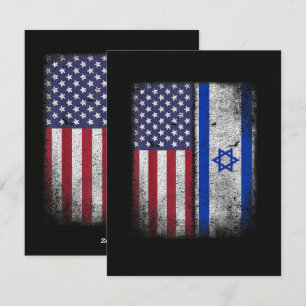 Tarjeta Festiva Bandera israelo estadounidense Israel EEUU Raíces