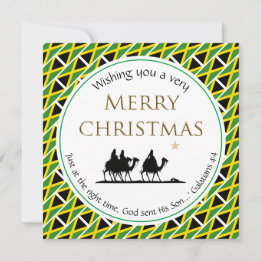 Tarjeta Festiva BANDERA JAMAICA Tres sabios Navidades jamaiquinos