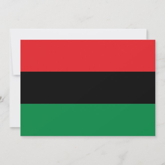 Tarjeta Festiva Bandera panafricana UNIA Kwanzaa simple moderna (Anverso)
