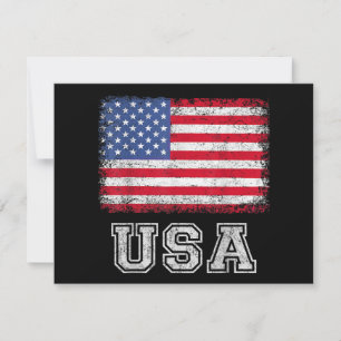 Tarjeta Festiva Bandera Patriótica Americana Para Hombres Mujeres
