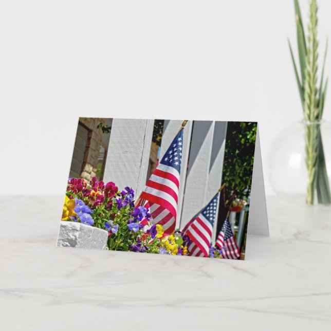 Tarjeta Festiva Banderas + Flores (Anverso)