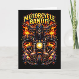 Tarjeta Festiva Bandido en Motocicleta