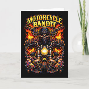 Tarjeta Festiva Bandido en Motocicleta