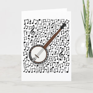 Tarjeta Festiva Banjo Billetes musicales Banjoist Folsician